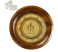 Phase Moon Ritual Plate-Dish Rituals Flat Bowl - Ciotole da portata in legno di forma rotonda - Contenitore di offerta fatto a mano per donne e congregazione | Decorazione da tavola religiosa
