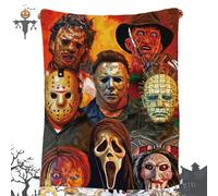 PHASZ Coperta Film Horror, Coperta per Halloween, Coperta di Halloween Horror Movie Theme Coperta di Natale, Flannel Blankets, Coperta per Divano, Decorazione per La Casa