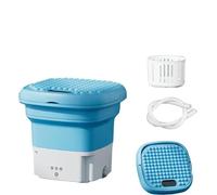 PHASZ Portable Folding Washing Machine, 6.5L Mini Washer Low Noise Energy-Saving for Socks Portable Washer Bathroom Supplies yw-926 (Color : Blue)