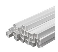 PHasz Tubo Quadrato Cavo in ABS da 20 Pezzi, Lunghezza Laterale 3-10 Mm, Lunghezza 500 Mm Modello in Plastica Adatto per Modello Architettonico,Side Length 5mm
