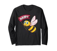 @PhatDaddE - Bee Happy Bee a tema umoristico Adulti Bambini divertente Maglia a Manica