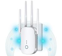PHAVN Ripetitore WiFi Potente 1200Mbps Dual Band 2.4GHz & 5GHz, Modalità Ripetitore/Router/AP, Porta LAN/WAN, WPS, LED Intelligente