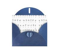 PHAYAH 10 biglietti di auguri con linguaggio dei segni dell'alfabeto, ideali per Natale, anniversari di matrimonio e inviti per feste, buste blu abbinate