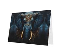 PHAYAH 10 fogli di biglietti d'auguri con elefante inquietante busta rossa adatti come biglietti di invito per matrimoni e feste