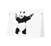 PHAYAH 10 fogli di biglietti d'auguri con motivo panda con busta rossa, adatti come biglietti di invito per matrimoni e feste