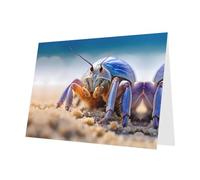 PHAYAH 10 fogli di biglietti di auguri a forma di granchio violinista con busta rossa, adatti come biglietti di invito per matrimoni e feste