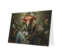 PHAYAH 10 fogli di biglietti di auguri a forma di testa di uccello, con busta rossa, adatti come biglietti di invito per matrimoni e feste