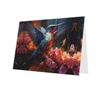 PHAYAH 10 fogli di biglietti di auguri con colibrì con busta rossa, adatti come biglietti di invito per anniversario di matrimonio e feste