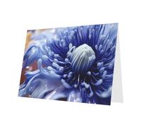 PHAYAH 10 fogli di biglietti di auguri con motivo floreale di anemone blu, busta rossa, adatti come biglietti di invito per matrimoni e feste