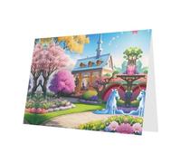 PHAYAH 10 fogli di biglietti di auguri con unicorno e busta rossa, adatti come biglietti di invito per matrimoni e feste