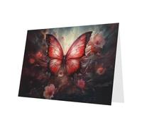 PHAYAH 10 fogli di biglietti di auguri fantasy, fiori, farfalle, buste bianche, adatte come biglietti di invito per matrimoni e feste