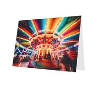 PHAYAH 10 fogli di biglietti di auguri illuminati carosello grigio busta adatta come anniversario di matrimonio e biglietti di invito per feste