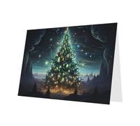 PHAYAH 10 fogli di biglietti natalizi fantasy, con busta rossa, adatti come biglietti di invito per anniversario di matrimonio e feste