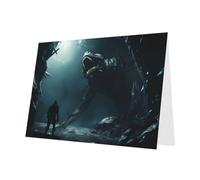 PHAYAH 10 fogli Monster Under The Sea biglietti per le vacanze con busta grigia adatti come biglietti di invito per matrimoni e feste