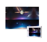 Phayah 1000 Pezzi Puzzle Adulti Bambini Puzzle In Legno Giocattolo Kit FAI DA TE Home Decor 75x50cm Modello Cosmico Saturno