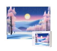 Phayah 500 Pezzi Puzzle Adulto Bambini Puzzle In Legno Giocattolo Kit Home Decor 52 X 38 Cm Modello Paesaggio Solstizio d'Inverno