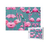 Phayah A Flock of Flamingos Puzzle 1000 pezzi per puzzle puzzle in legno Forfamily Friend Home Decor Wall Art 29,5 x 50 cm