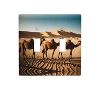 Phayah A Herd Of Camel Treads Pattern Light Switch Cover Decorativo Doppio Toggle Wall Plate Outlet Cover Per Camera Da Letto Soggiorno 11,4 X 11,4 Pollici
