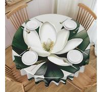 PHAYAH A Magnolia Plant Pattern Laciness Tovaglia Rotonda 152 Pollici Tavolo Tessuto Casale Decorativo Per Vacanze Casa Festa Buffet Party