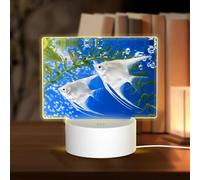 PHAYAH Acquario Angelfish modello acrilico notte luce con porta USB touch interruttore regalo di compleanno Ringraziamento per amici familiari