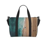 Phayah Aerial View Of The Beach - Borsone da viaggio sportivo, borsa da palestra, borsa a tracolla da donna, nera, taglia unica, Nero, One Size