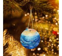 Phayah Alba Sopra L'Oceano Modello Hristmas Ceramica Rotondo Ciondolo Albero di Natale Ornamenti Homefor Incontri Decorazione