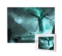 Phayah Albero antico nella tempesta puzzle puzzle unico immagine artistica da parete per la decorazione della casa 500 pezzi