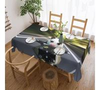 PHAYAH Animal Riding A Car Pattern Laciness Tovaglia 137 X 183 In Tavolo Tessuto Casale Decorativo Per Vacanze Casa Festa Buffet Party