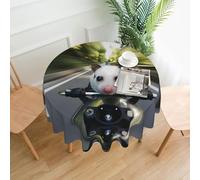 PHAYAH Animal Riding A Car Pattern Tovaglia Rotonda 152 Cm Tavolo Tessuto Casale Decorativo Per Vacanze Casa Festa Buffet Party