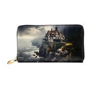 PHAYAH Antica Città Dal Mare Modello Portafoglio Donna Lungo Frizione Zip Intorno Viaggio Borsa In Pelle Grande Capacità Porta Carte Di Credito