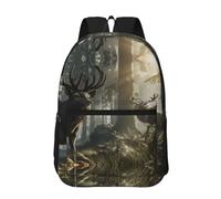 PHAYAH Antico Scheletro Castello Modello Leggero 17 Pollice Laptop Bag Per Le Ragazze Donne Casual Spalle Zaino Back To School School, Cervo sotto l'albero, Taglia unica