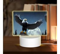 PHAYAH Aquila sotto le stelle modello rettangolare luci notturne decorative con spina USB lampada da tavolo con 3 modalità di luce regolabile per camera da letto, soggiorno, bar