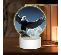 PHAYAH Aquila sotto le stelle modello rotondo luci notturne decorative con spina USB lampada da tavolo con 3 modalità di luce regolabile per camera da letto, soggiorno, bar
