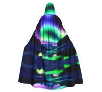 PHAYAH Aurora Nel Cielo Notturno Mantello Lungo Con Cappuccio Mantello Poliestere Strega Costumi Di Halloween Per Cosplay Costume Donne Uomini