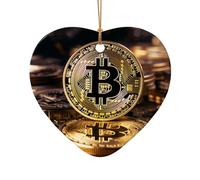 Phayah B lettera moneta modello in ceramica a forma di cuore ornamento albero di Natale Capodanno casa souvenir per riunioni decorazione da appendere