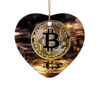 Phayah B lettera moneta modello in ceramica a forma di cuore ornamento albero di Natale Capodanno casa souvenir per riunioni decorazione da appendere