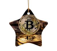 Phayah B lettera moneta modello in ceramica a forma di stella ornamento albero di Natale Capodanno casa souvenir per riunioni decorazione da appendere