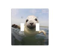 Phayah Baby Seal Gioco Modello Doppio Interruttore Luce Placche di Copertura Decorativa Piastra Da Parete Doppio Toggle Lightswitch Cover