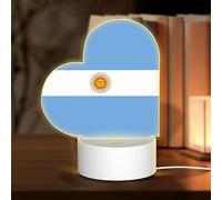 Phayah Bandiera Argentina Modello 3D Led Lampada Luce Cavo USB Regolabile 3 Modalità Base Show Stand per Sala di Natale Ristorante Bar Negozio