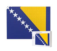 Phayah Bandiera della Bosnia ed Erzegovina puzzle per adulti 500 pezzi. Decorazione per la casa festa di compleanno per uomini donne 20,4 x 15