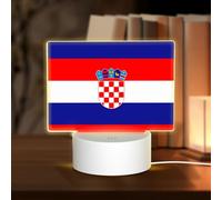 Phayah Bandiera della Repubblica di Croazia Modello 3D Led Lampada Luce Cavo USB Regolabile 3 Modalità Base Show Stand per Sala di Natale Ristorante Bar Negozio