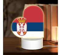 Phayah Bandiera della Serbia Modello 3D Led Lampada Luce Cavo USB Regolabile 3 Modalità Base Show Stand per Sala di Natale Ristorante Bar Negozio