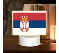 PHAYAH Bandiera della Serbia Modello Luce Notturna Rettangolo Led Ligh Base con Cavo USB Regolabile 3 Colori per Adulti Bambino Camera Da Letto