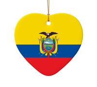 Phayah Bandiera dell'Ecuador Modello Ceramica Bandiera dell'Ecuador Ornamenti Albero di Natale, Famiglia Capodanno Casa Souvenir per Incontri