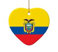 Phayah Bandiera dell'Ecuador Modello Ceramica Bandiera dell'Ecuador Ornamenti Albero di Natale, Famiglia Capodanno Casa Souvenir per Incontri