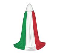 PHAYAH Bandiera Italia Modello Halloween Stregoneria Stregoneria con cappuccio Mantello Natale Felpa con cappuccio Cosplay Festa in maschera Vestito Regalo Costume Grande