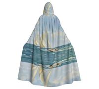 PHAYAH Barca a vela Nave Paesaggio Modello Adulto Con Cappuccio Mantello Con Cappuccio Veste Mantello Delle Donne Degli Uomini Halloween Dress Up Partito Cosplay Costumi