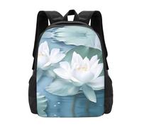 PHAYAH Beige Fiore di Loto Modello Leggero 16.5 Pollice Laptop Bag Per Le Ragazze Donne Casual Spalle Zaino Back To School Schoolbag