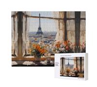 Phayah Bellissimi puzzle in legno a forma di piloni nella distanza, 500 pezzi, per famiglia, amici, decorazione per la casa, decorazione da parete, 50 x 38 cm