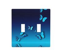 Phayah Bellissimo motivo a farfalla blu piastra da parete copertura interruttore doppia levetta luce copertura dimensioni 11,4 x 11,4 cm per aree residenziali e commerciali